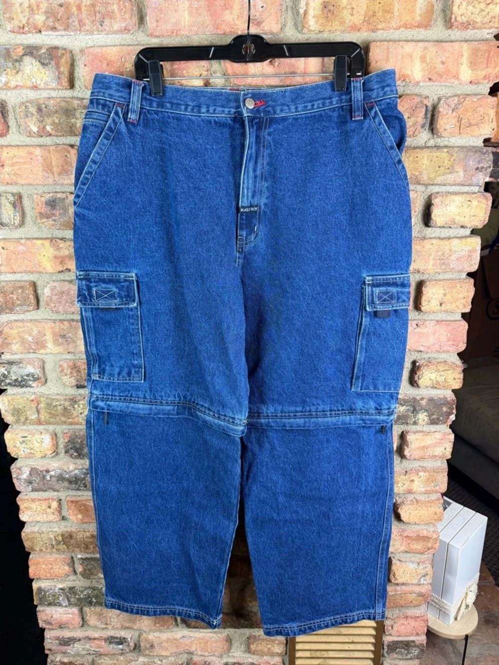 Vintage 90s Bugle Boy Jean's Red Accents Denim Streetwear Jeans Size 40
